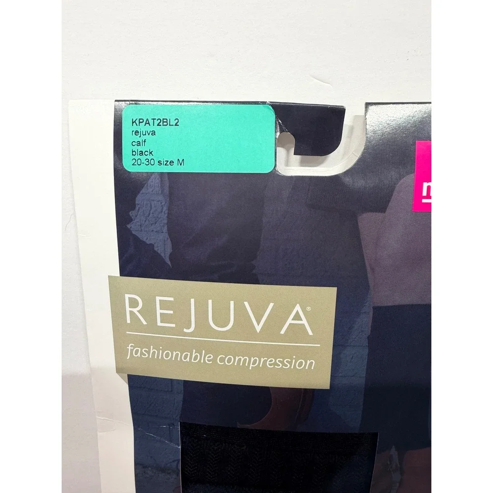 Rejuva medi Black Compression Socks 20-30 mmHg Sz M KPAT2BL2‎ NEW